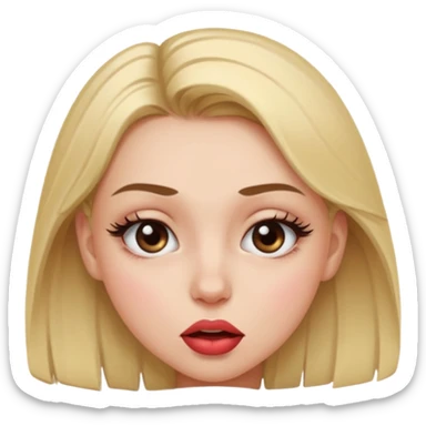 Me puedes hacer un emoji de una chica mordiendose el labio sticker
