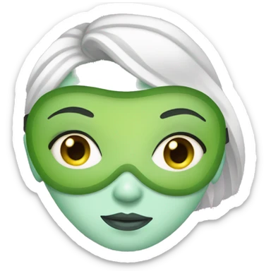 Girl with mask skin cucumber on eyes sticker