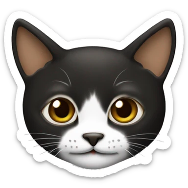 cat a colour black brown white sticker