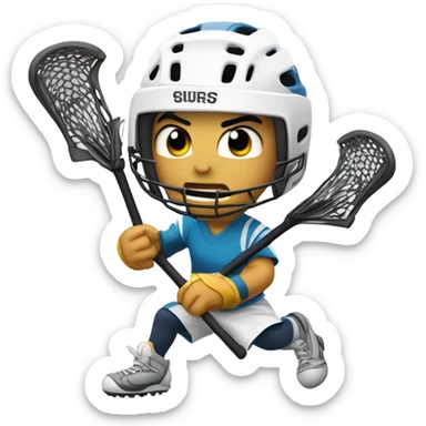 Asian lacrosse player sticker