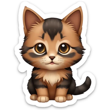 Black and brown kitten sticker