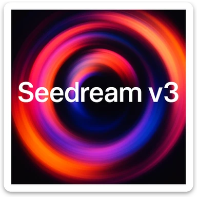 remake this and make "Seedream V3" bit bigger sticker