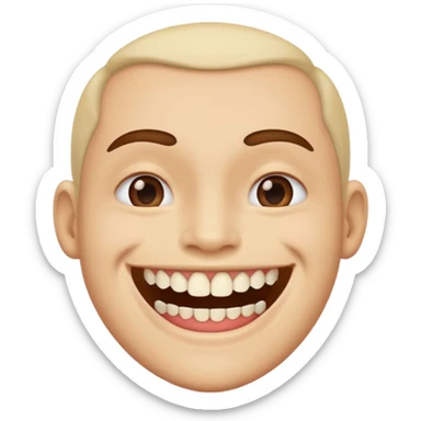 Person with something in their teeth. sticker