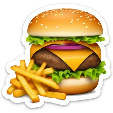 Burger with fries sticker