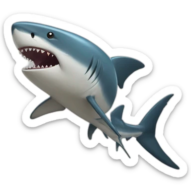 Chat sur un requin sticker