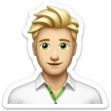 Handsome like a model blonde green eyed guy hot in white shirt sticker