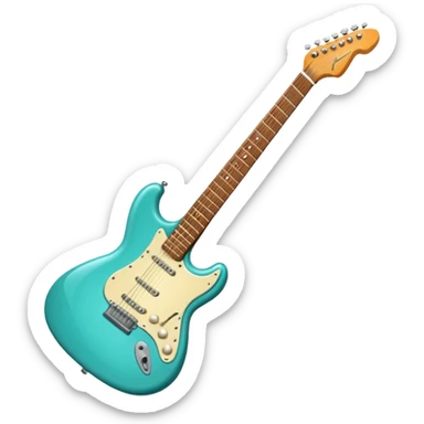 Electric guitar 1950s retro turquoise sticker