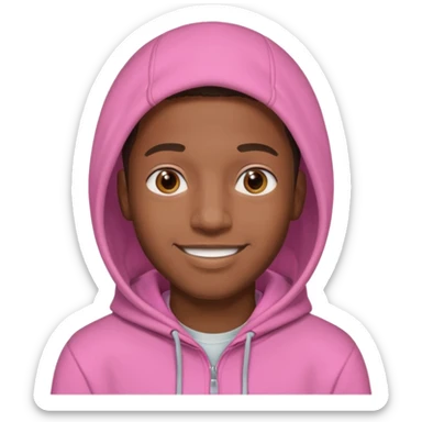 black man in pink hoodies sticker