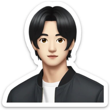 Kim taehyung black hair sticker