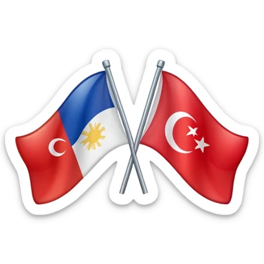 Emoji of half flag of philippines and turkey sticker