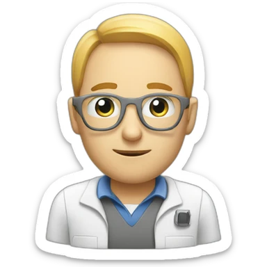 A overworked white male tech support engineer sticker