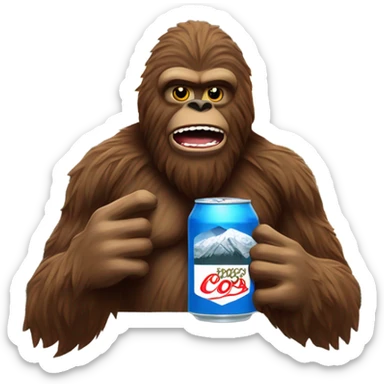 Sasquatch drinking a coors banquet in the mountains  sticker