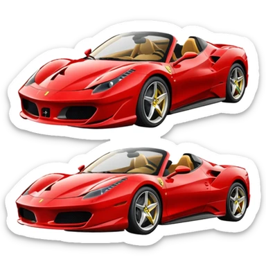 Red Ferrari sports car sticker