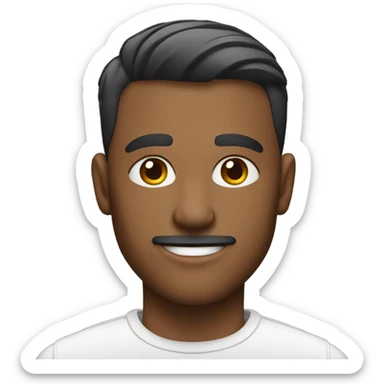 A man with no facial hair and mid taper fade haircut sticker