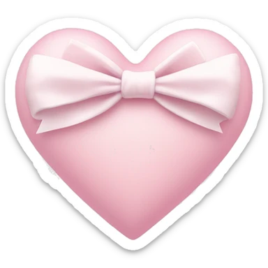 Pastel pink heart with white bow sticker