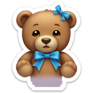 teddy bear with a bow sticker
