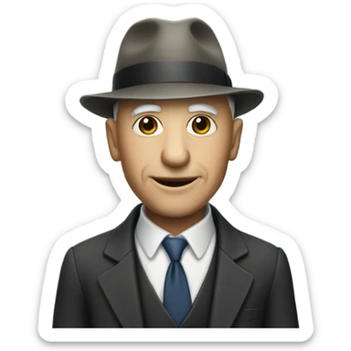 Old bald man in suit with fedora  sticker