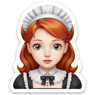 Standing Redheaded woman and a French maid outfit sticker