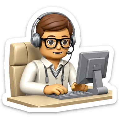 lego homme informaticien sticker