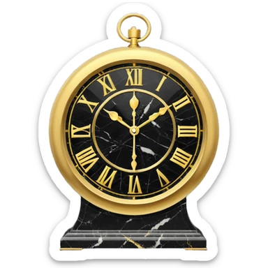 Black marble with gold stone Clock sticker