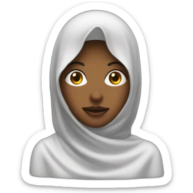 veiled woman who hesitates sticker