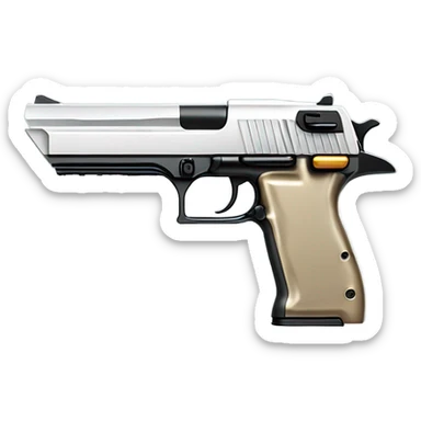 sci fi desert eagle gun, side view sticker