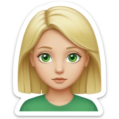 Girl blonde Green eyes sticker
