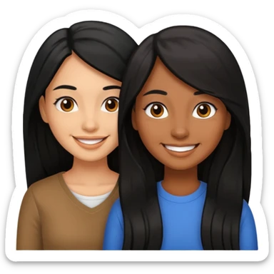 Maestras morenas de cabello negro y largo sticker