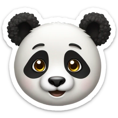 Make a cute curly headed panda sticker