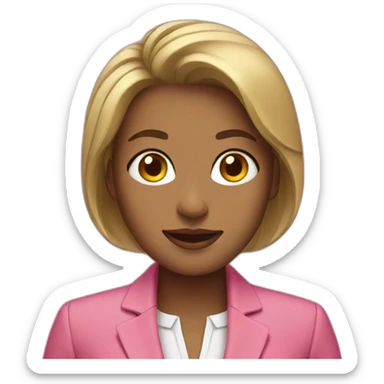 a businesswoman in a pink suit sticker