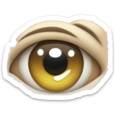 big eyes, smile and sweat sticker