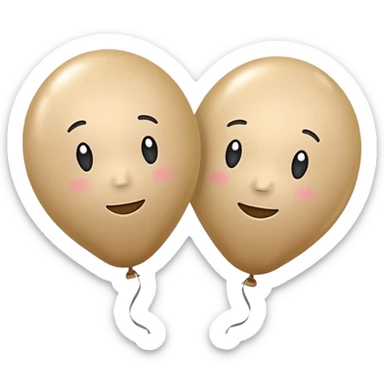 Two beige balloons sticker