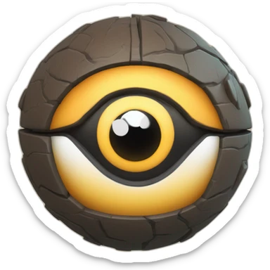 3d sphere with a cartoon Hoglin skin texture with Eye of Horus sticker