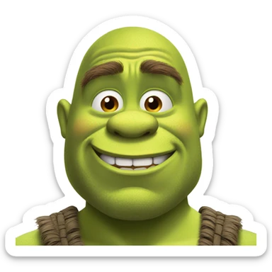 Shrek with amazing hair sticker