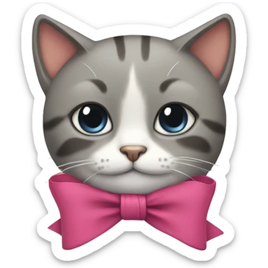 Cat with bow sticker