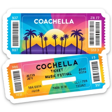 coachella music festival ticket sticker