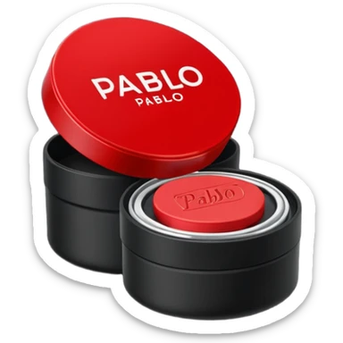 A swedish snus/lip pillow in the box black little box and write on them mini pablo (red) sticker