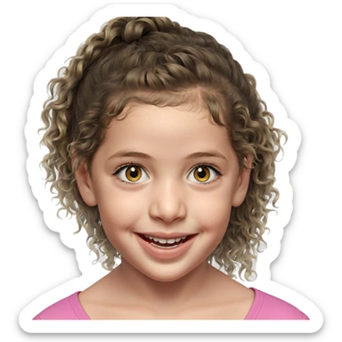 realistic portrait of smiling girl sticker