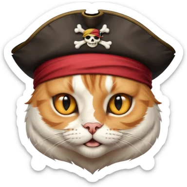 pirate cat face with human body sticker