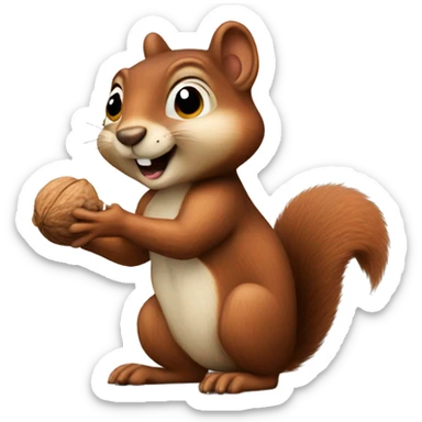 squirrel with a nut sticker