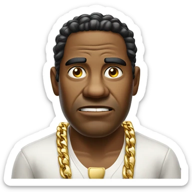 angry cuban man wearing  gold jewlery sticker