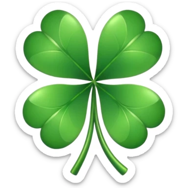 Lucky clover charm – green four-leaf clover.
 sticker