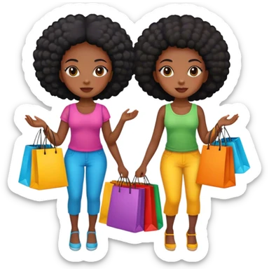 Two black girls shopping sticker