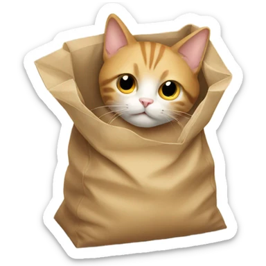 A cat in a bag sticker