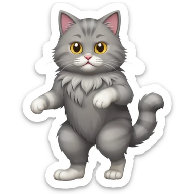 cat stomping foot sticker