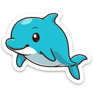 smiling dolphin sticker