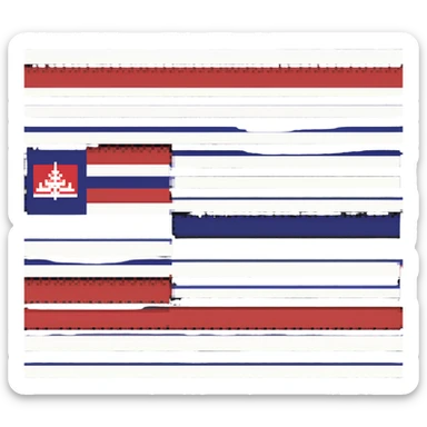 Thai flag with red, white, and blue horizontal stripes sticker