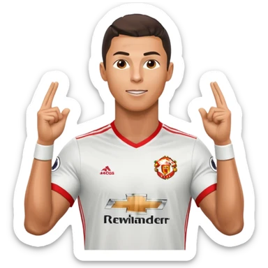 Cristiano Ronaldo doing his iconic suii celebration in a Manchester united jearsy sticker