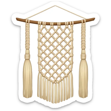 simple macrame wall hanging sticker