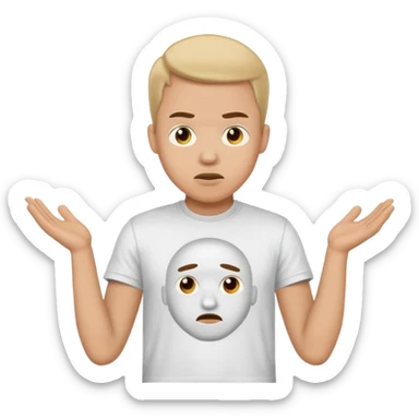 cool confused men person shrug pose sticker